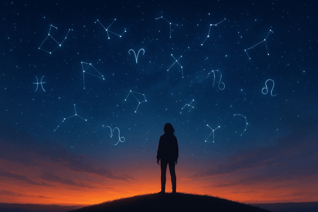 astrology night sky, zodiac constellations, future planning under stars