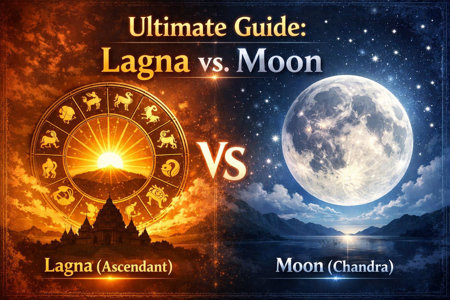 Lagna vs Moon astrology comparison showing ascendant zodiac chart and moon significance in Vedic astrology